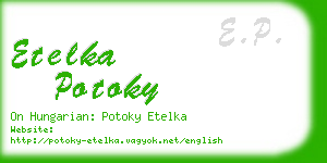 etelka potoky business card